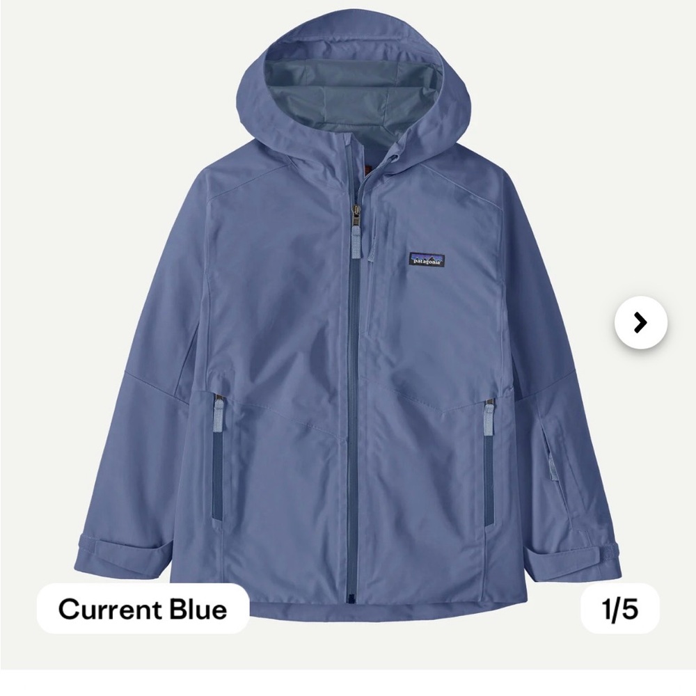 Patagonia Kids Goretex Snowboard Ski Blue Storm Shift Jacket Medium 10 Yr Recco - Picture 9 of 10